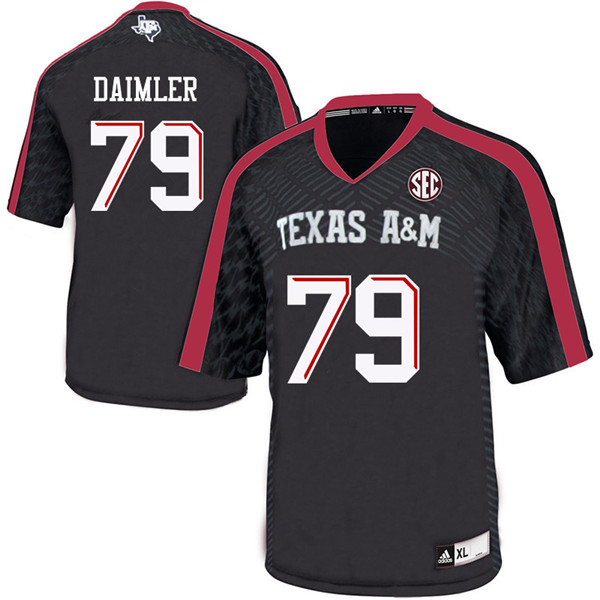 Men #79 Christian Daimler Texas A&M Aggies College Football Jerseys Sale-Black
